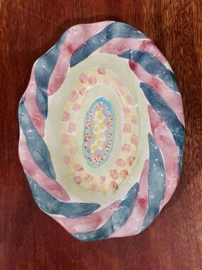 MacKenzie Childs Ruffle Myrtle vintage soap / trinket dish